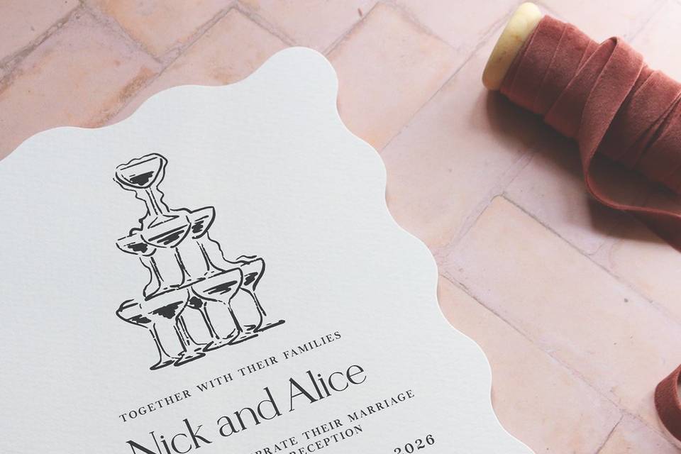 Monochrome wedding invitation