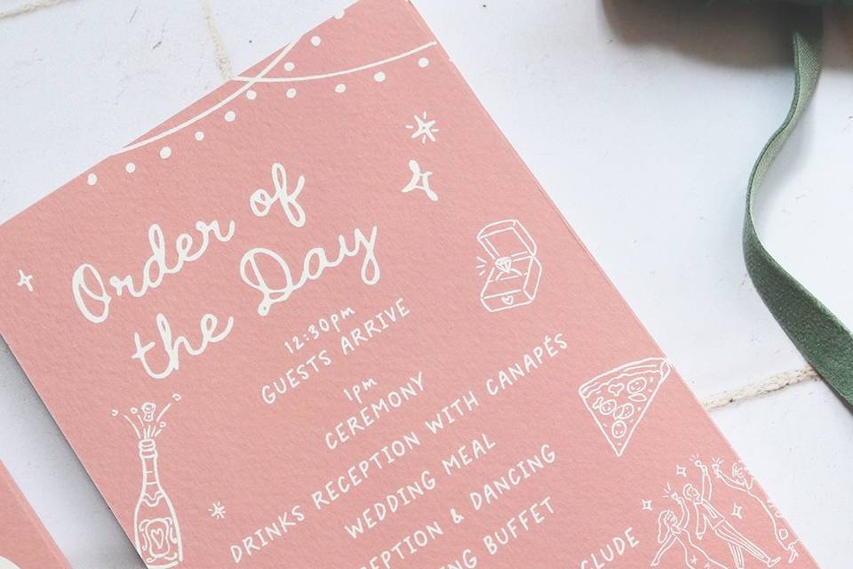 Pink & white whimsical station