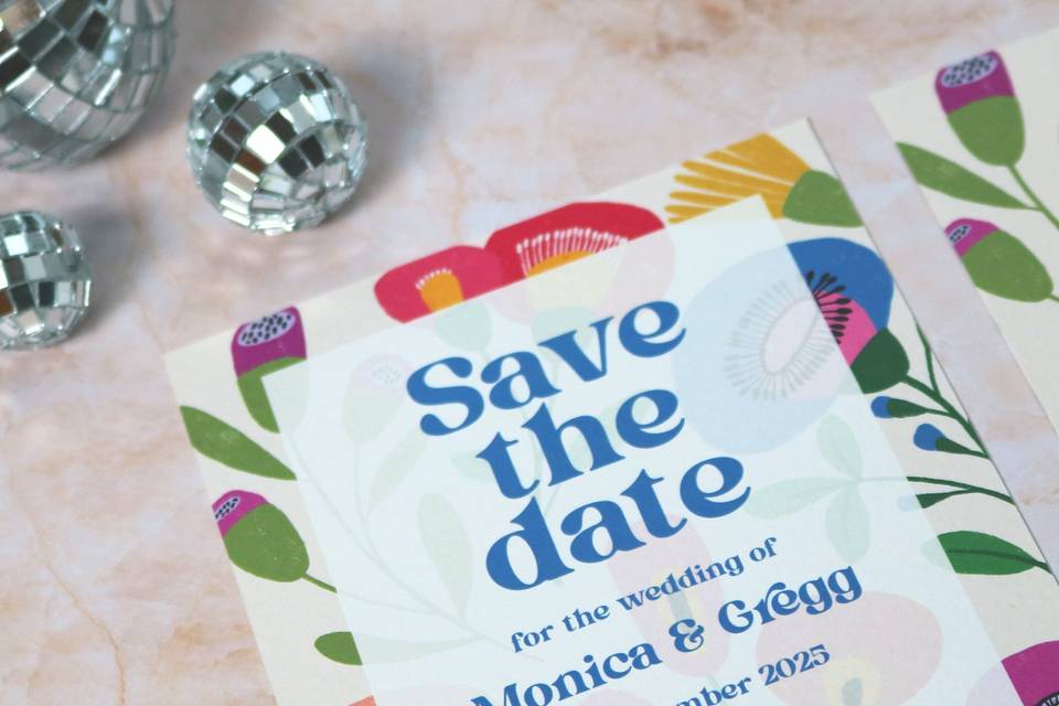 Bright Floral Save the Date