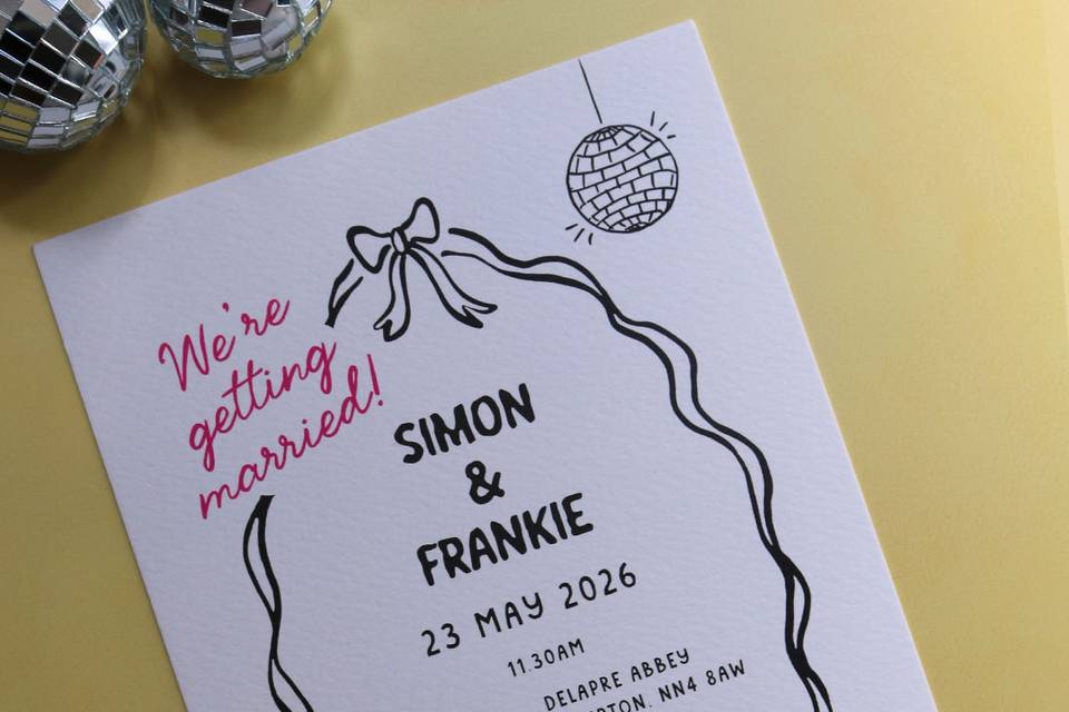 Fun wedding stationery