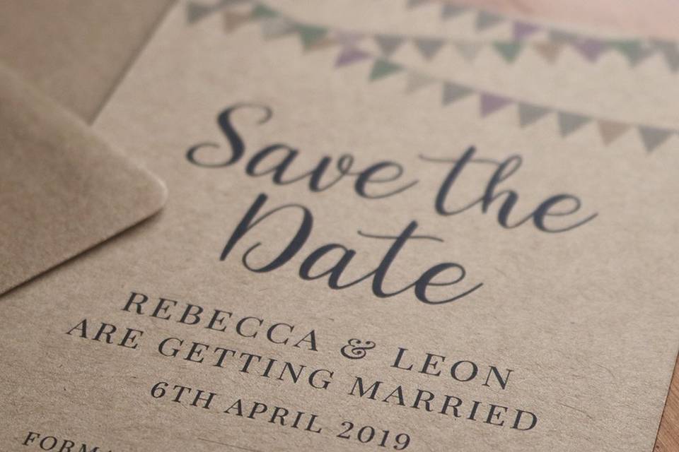 Kraft Bunting Save the Date