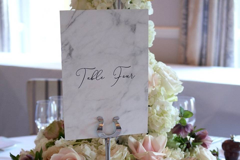 Marble Wedding Table Name