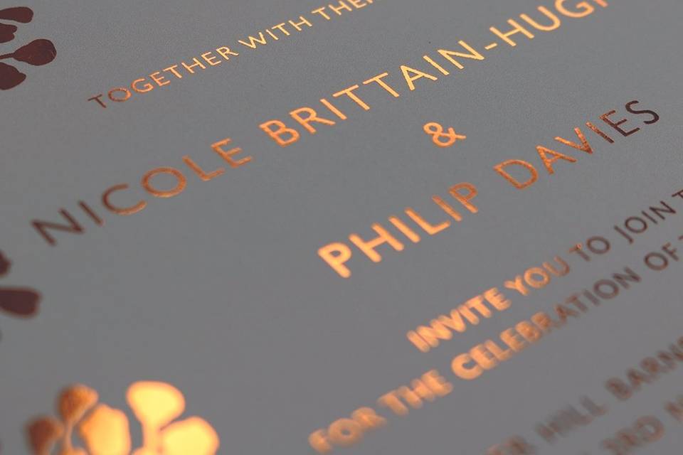 Copper Foil Wedding Invite