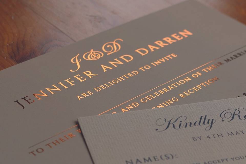 Copper Blush Wedding Invite