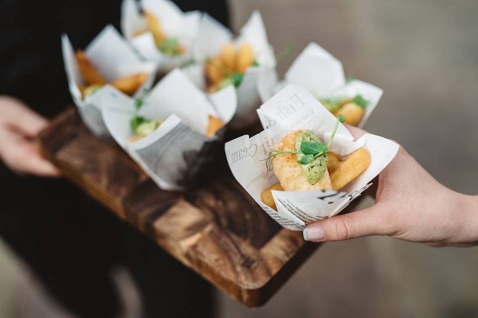 Canapés in The Courtyard