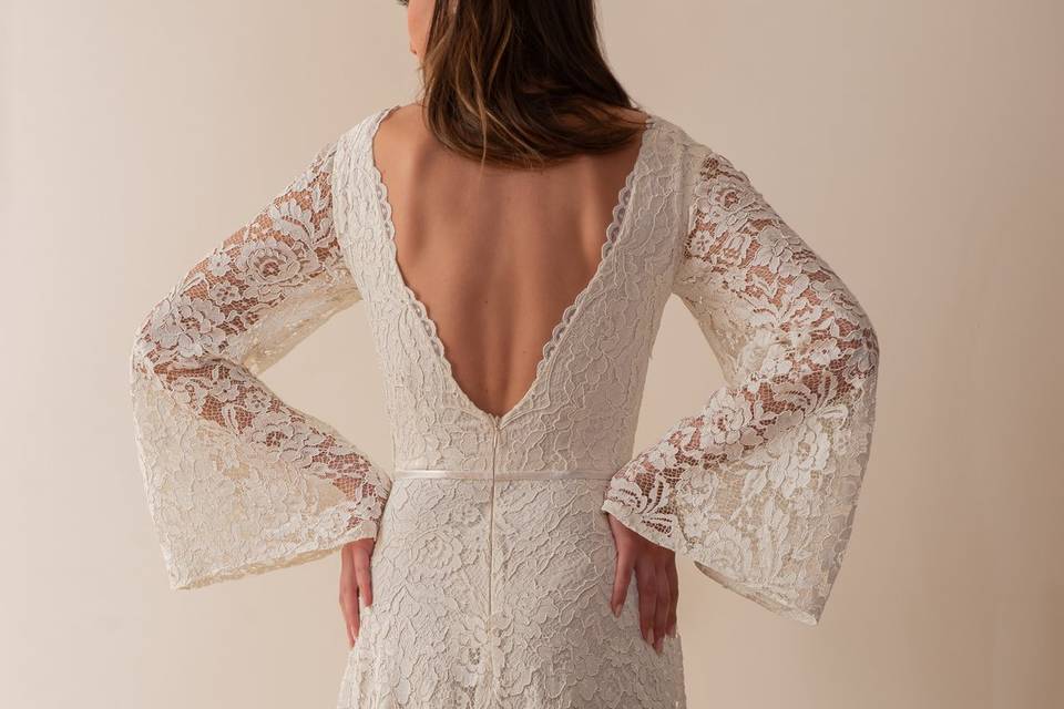 Flutter Sleeve Wedding Dress