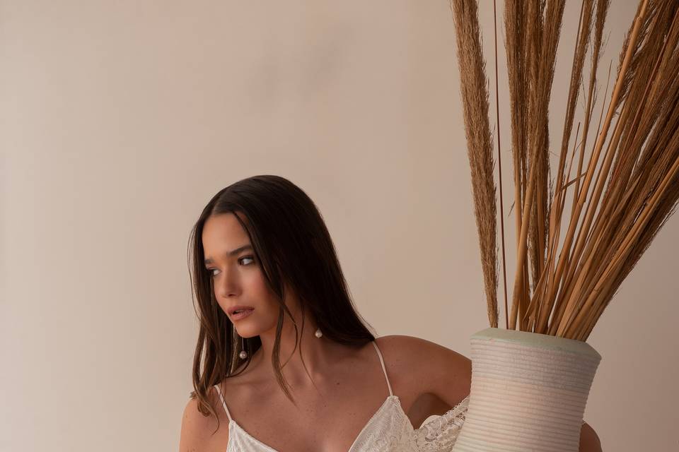 Boho Lace Bridal Portrait