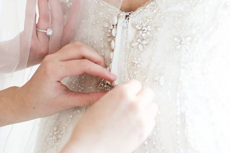 Fastening a dress