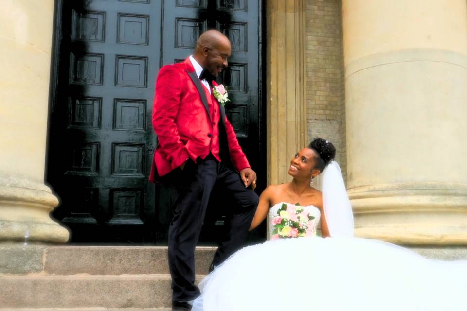 Laughing and smiling