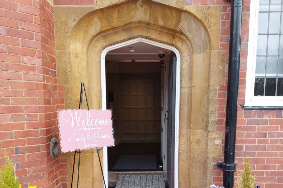 Bespoke welcome sign