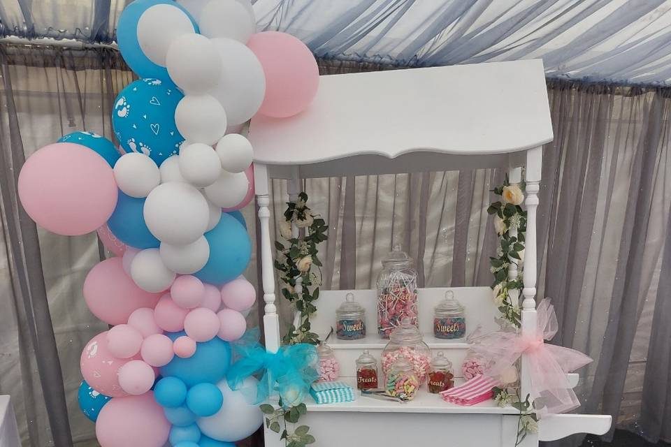 Gender reveal theam Candy cart