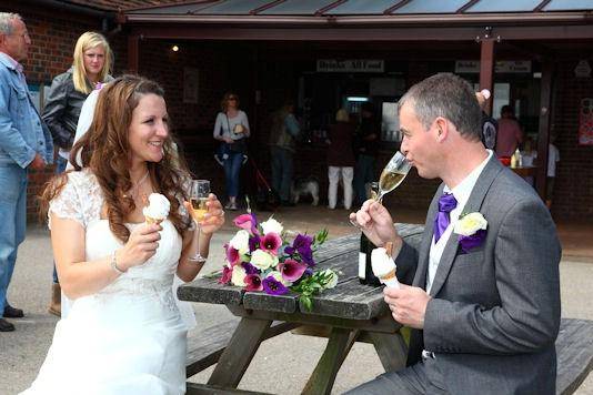 Ice cream and champagne