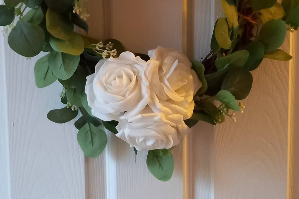 Rose and eucalyptus wreath