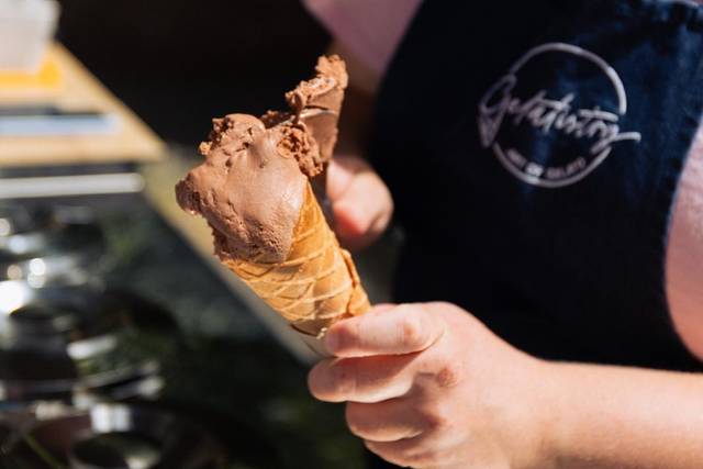 Gelato in Handmade Waffle Cone