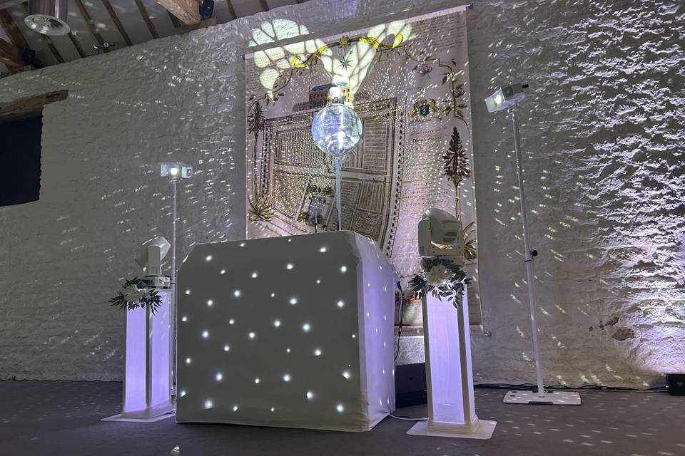 Elegant Wedding DJ Setup with