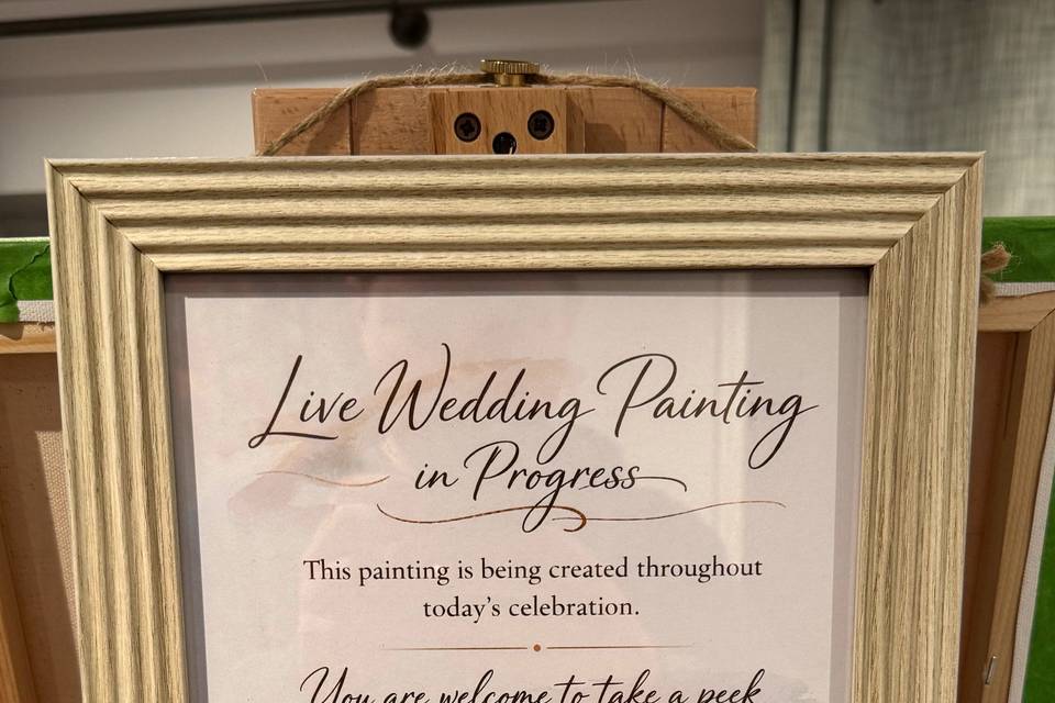 Wedding painting signage