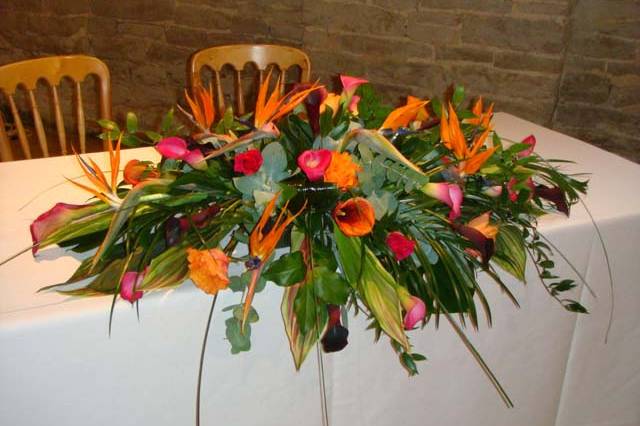 Rose, Gerbera and Lily Top Table Arrangement