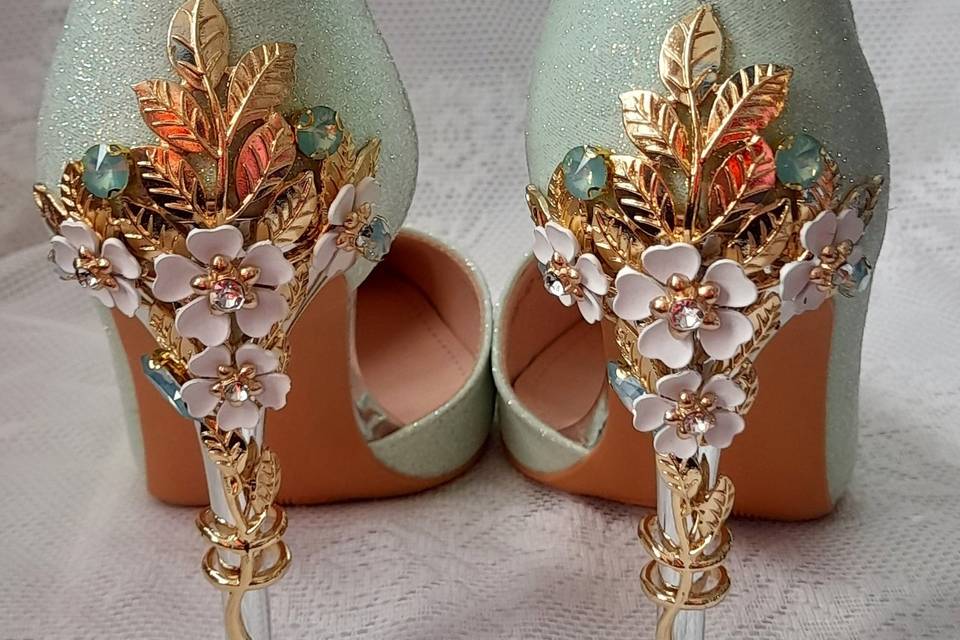 Sage green bridal shoes