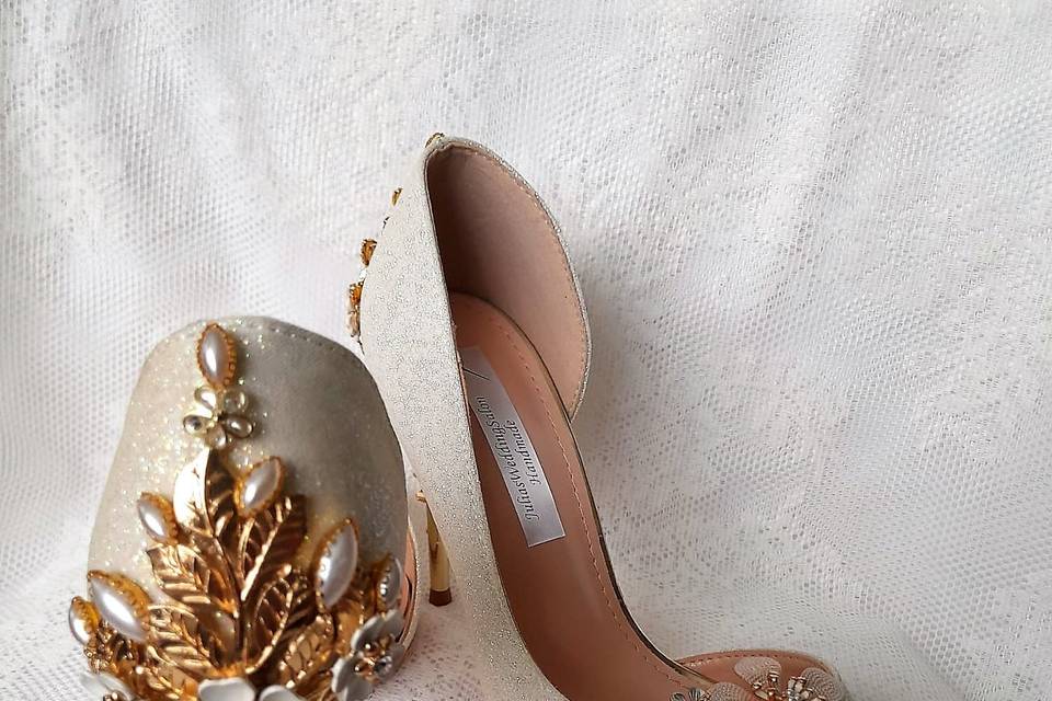 Ivory Glitter Bridal Shoes