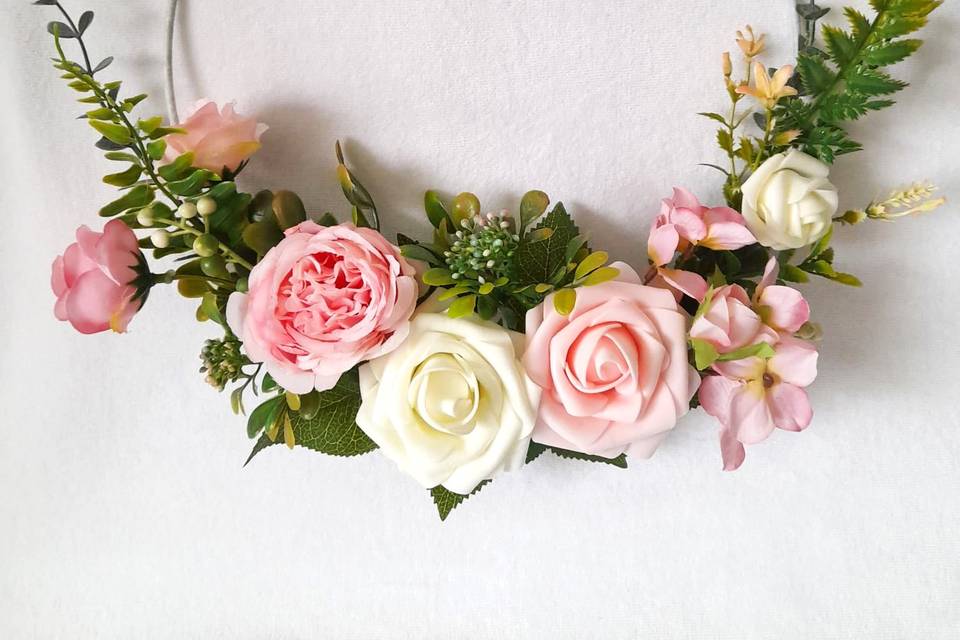 Pink Floral Wedding Hoop