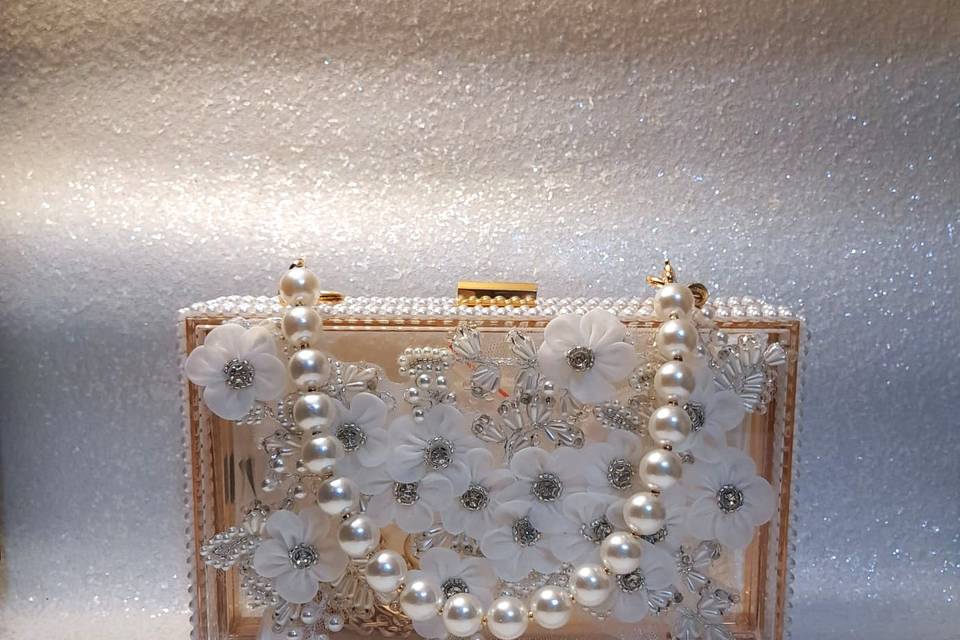 Acrylic bridal clutch bag