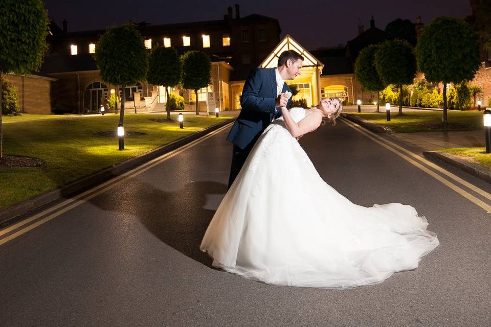 Bride & Groom outside venue