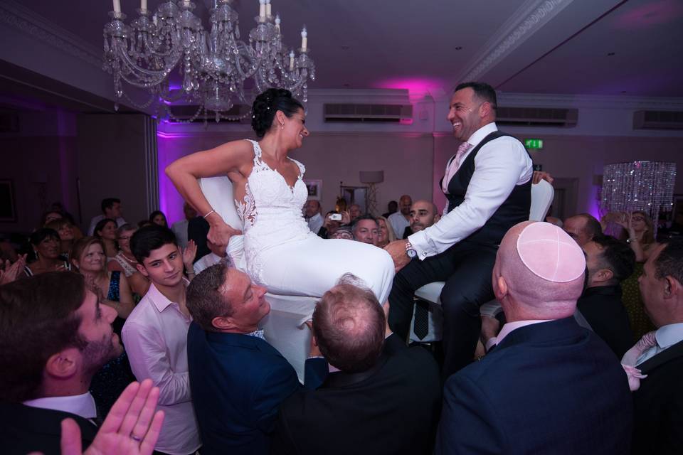 Bride & Groom simcha dancing