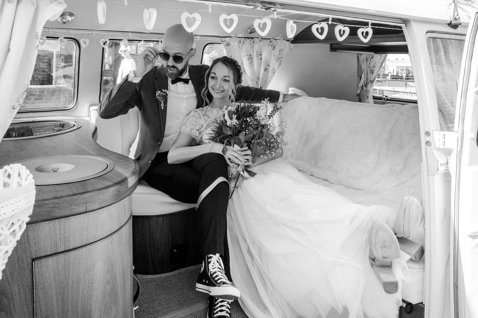 VW campervan wedding