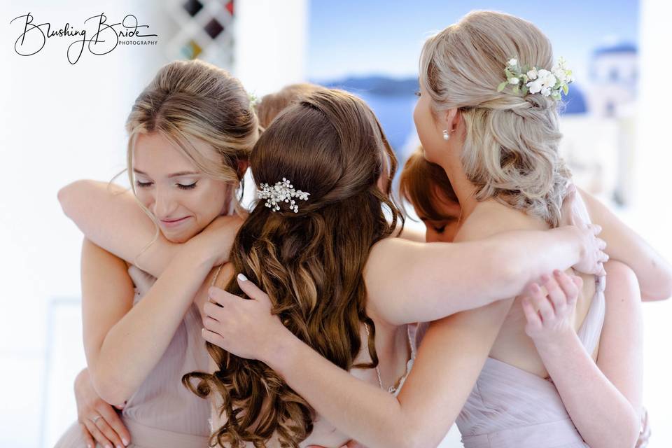 Bridal Party Group Hug