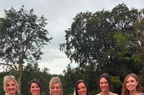 Bride and her bridesmaids
