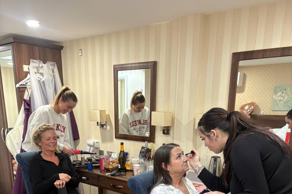 Makeup and hair