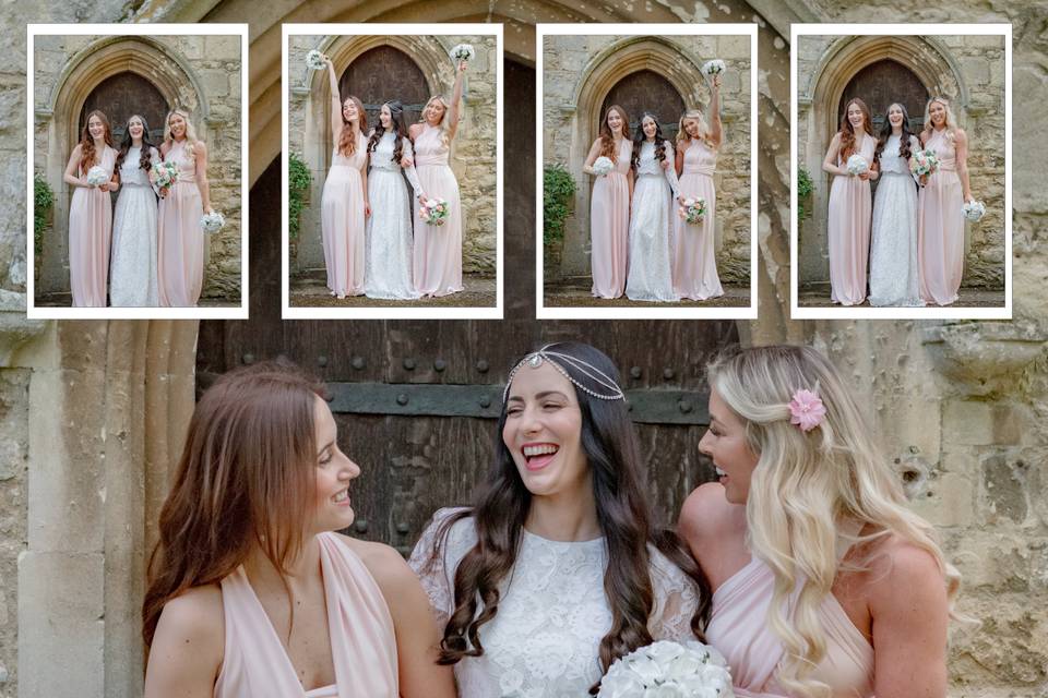 Bridal party collage