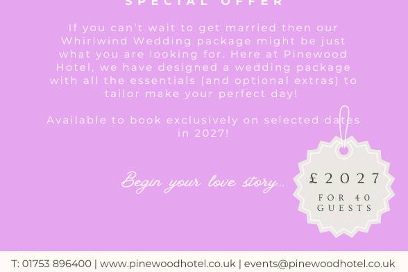 WHIRLWIND 2027 WEDDING OFFER