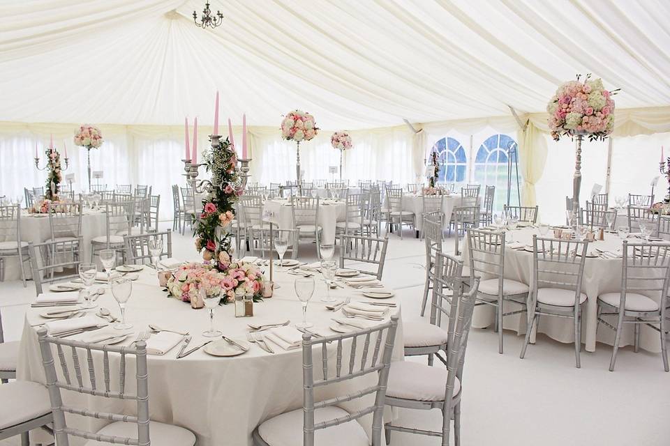 Pinewood wedding marquee