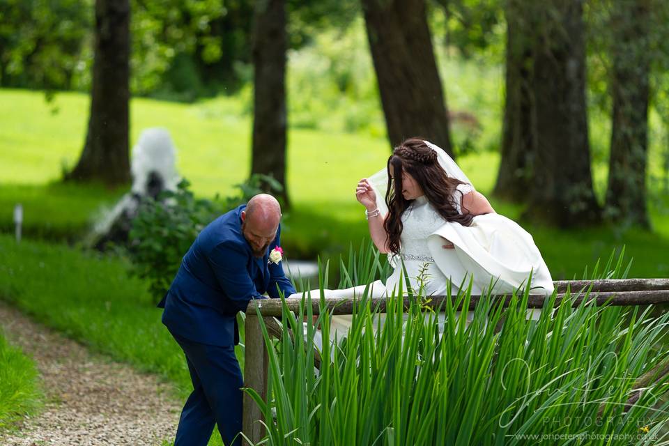 A little help from the groom