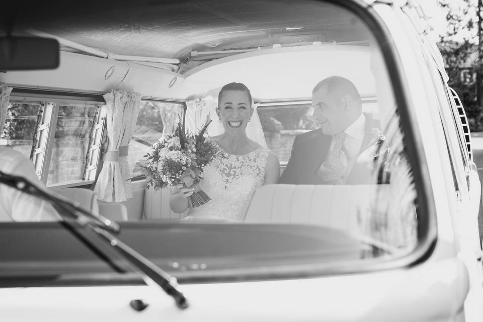 Excited Bride arrives