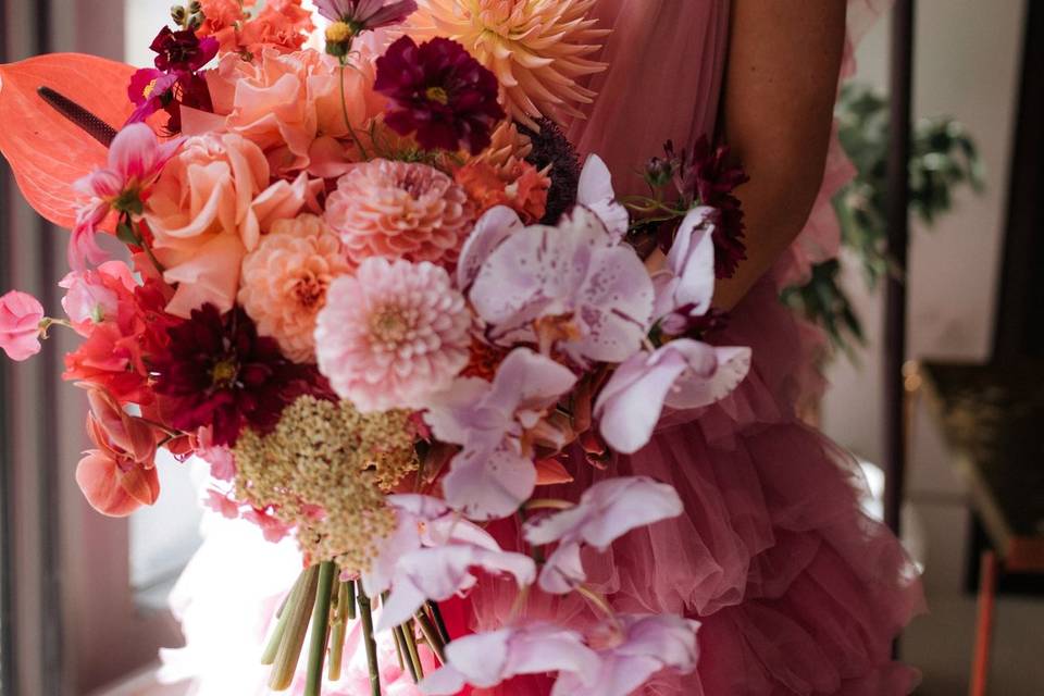 The Bride in hot pink