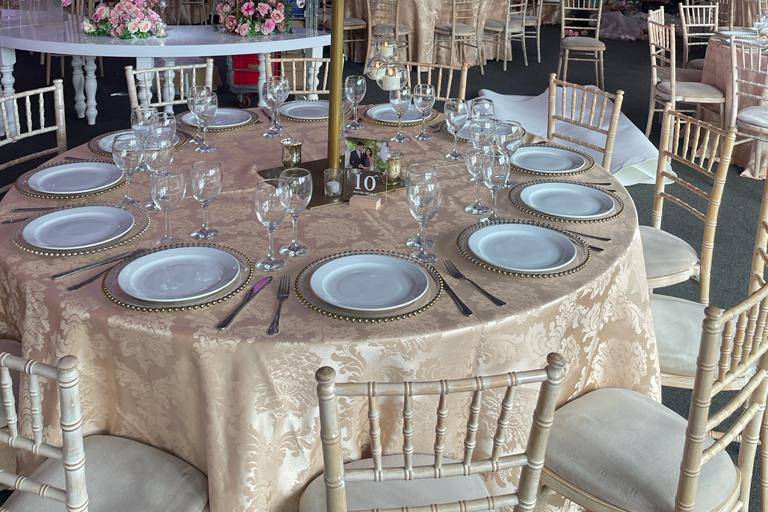 Pavilion table settings