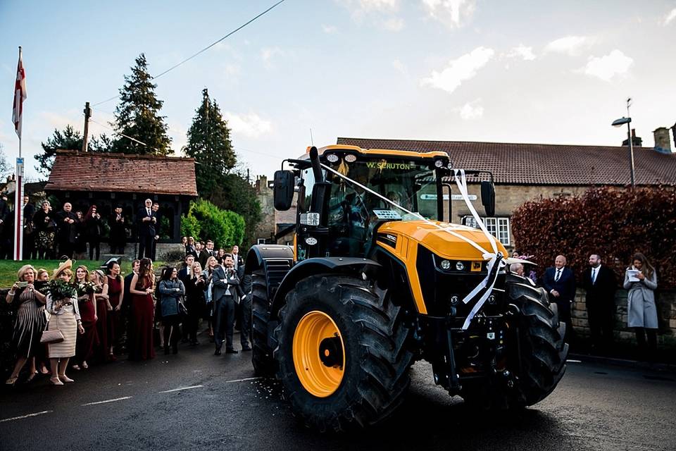 Tractor as Wedding Transport
