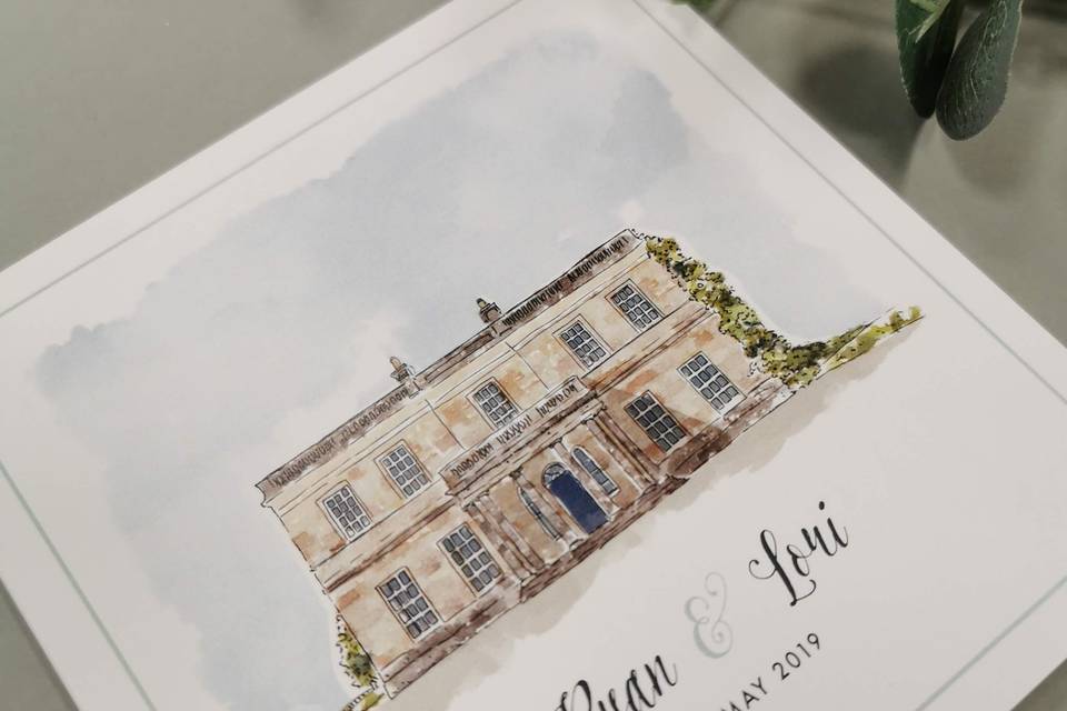 Drenagh House Watercolour