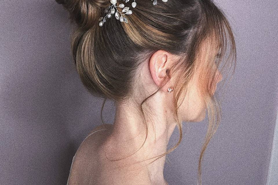 Neat top knot styling