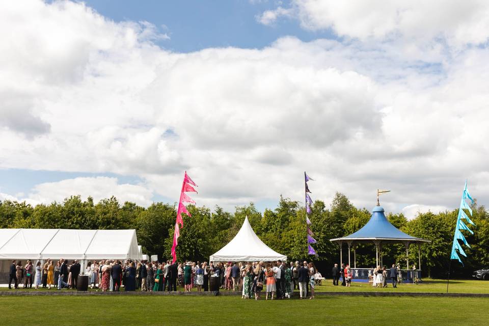 Marquee wedding on the pitch