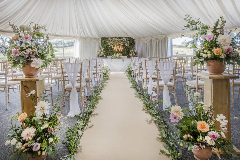 Barn Ceremony set up