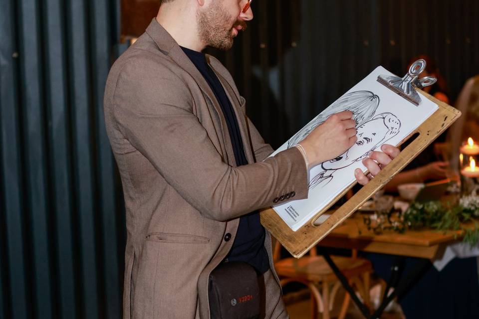 artist drawing sketch side view