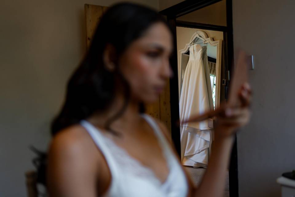 Bride getting ready