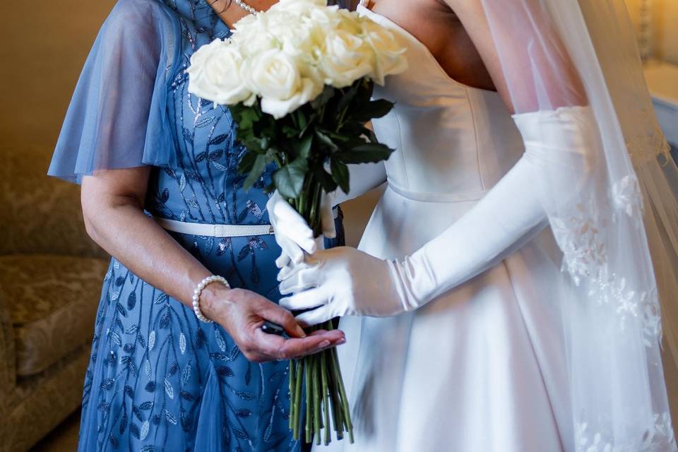 Bride getting ready