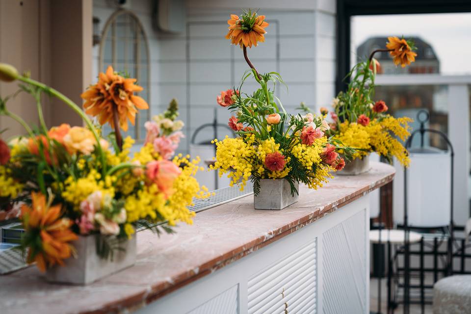 Floral Display Rooftop Bar