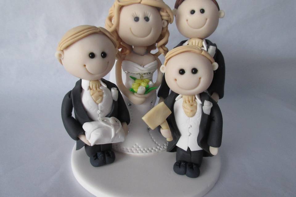 Wedding cake topper family