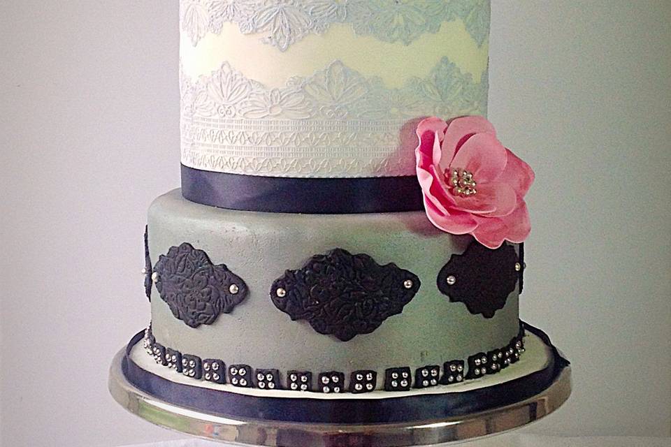 Leather and lace cake