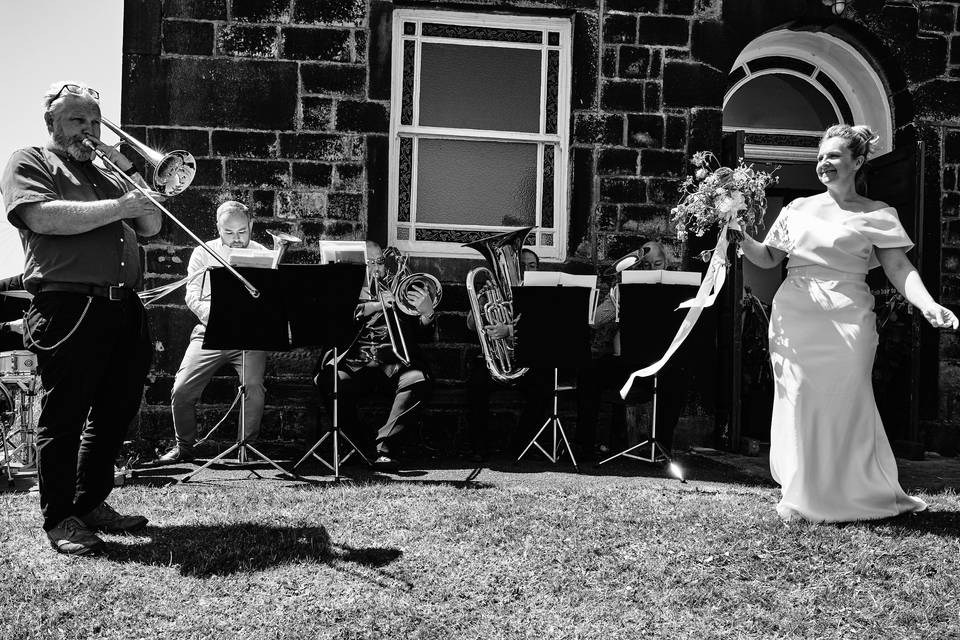 Brass band dancing